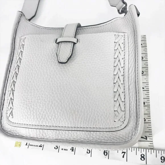 REBECCA MINKOFF Crossbody Bag Light Gray Leather Small 8X7 - Picture 10 of 16